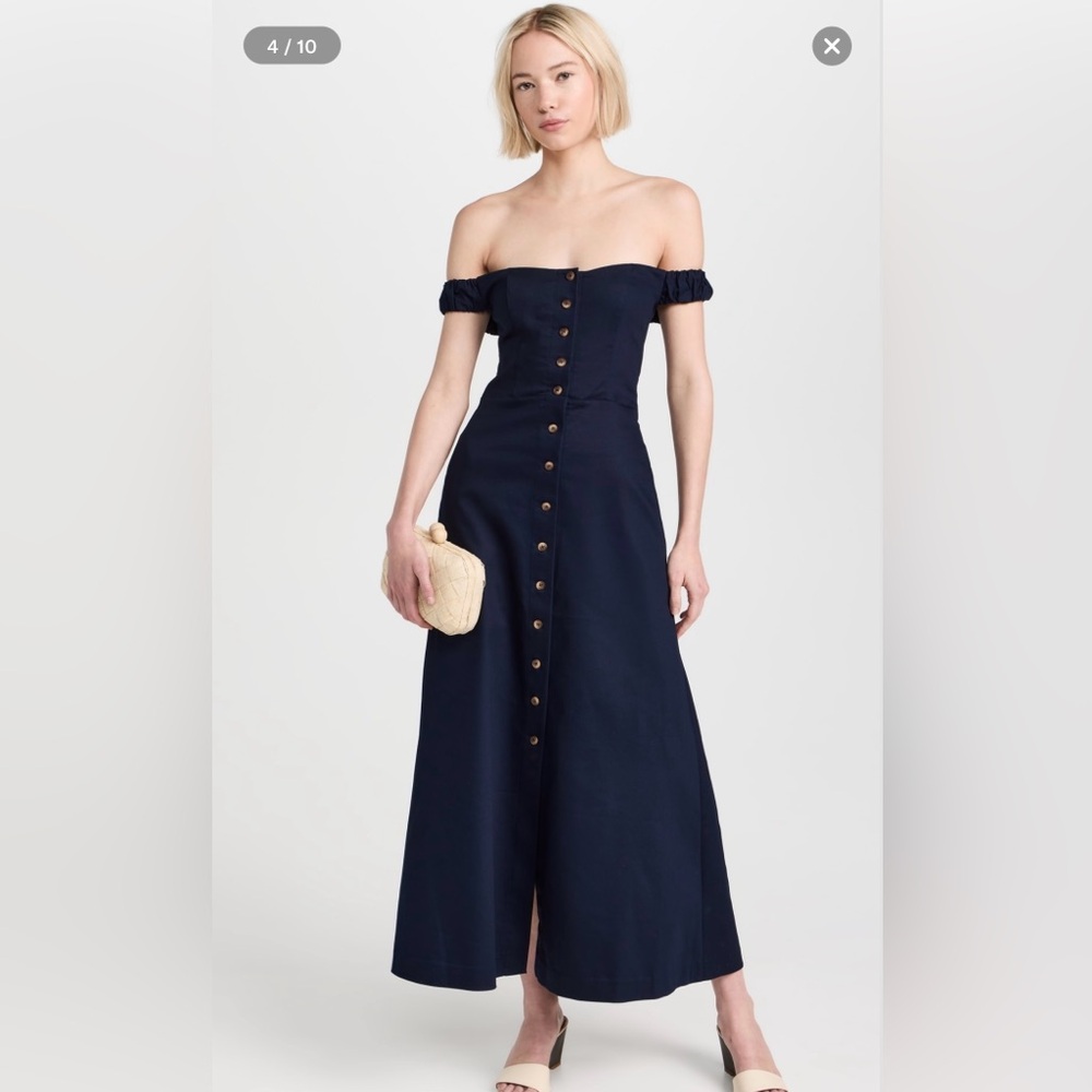 Favorite Daughter Lovesick Off-Shoulder Dress Navy Size 4 New with Tags